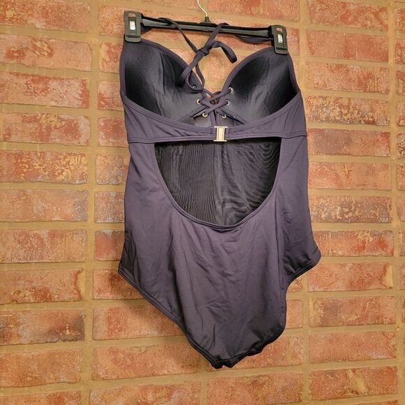 NipTuck- Swimsuit black lace up size 8 - Picture 2 of 6